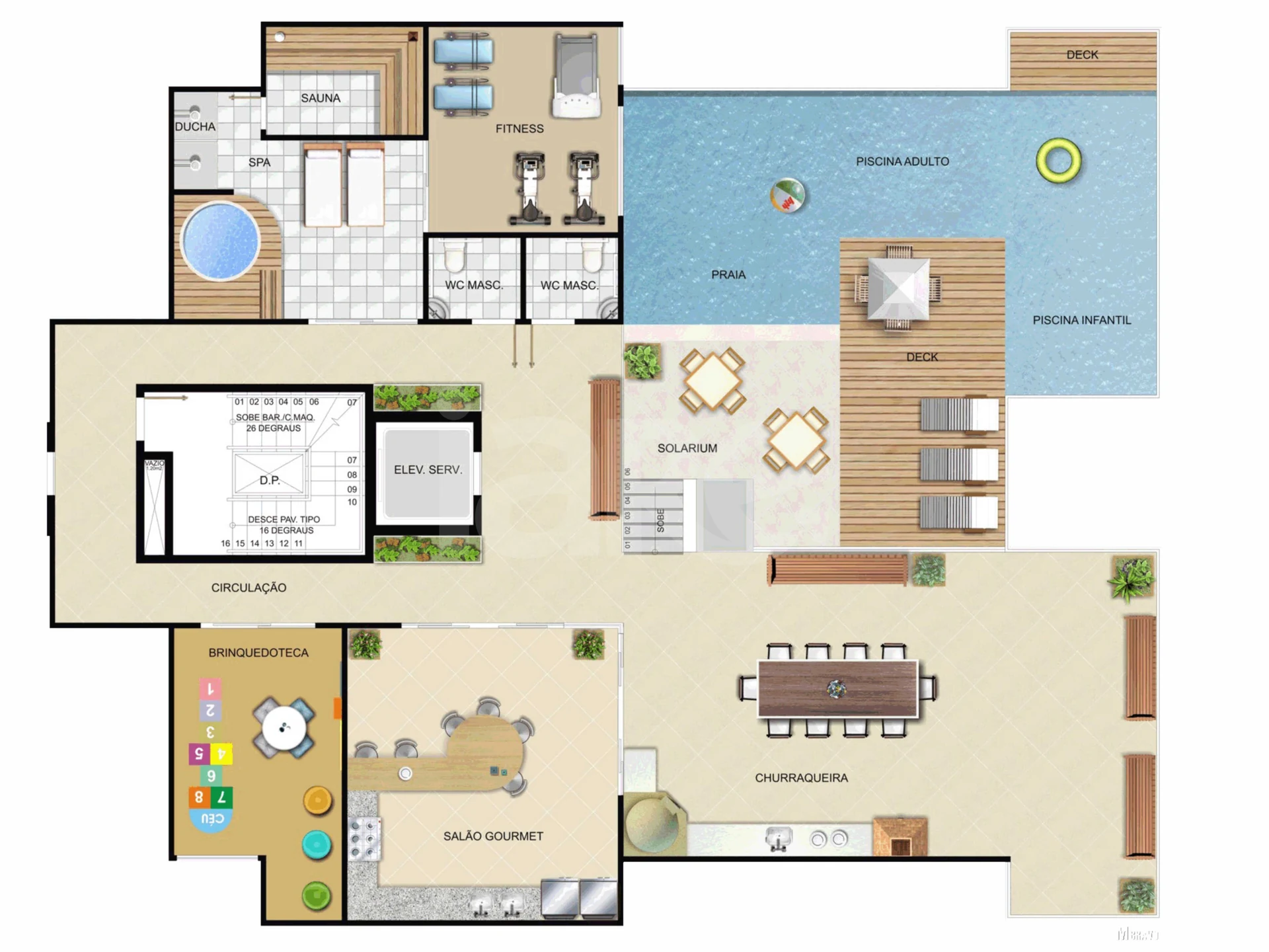 Planta — Pavimento lazer
