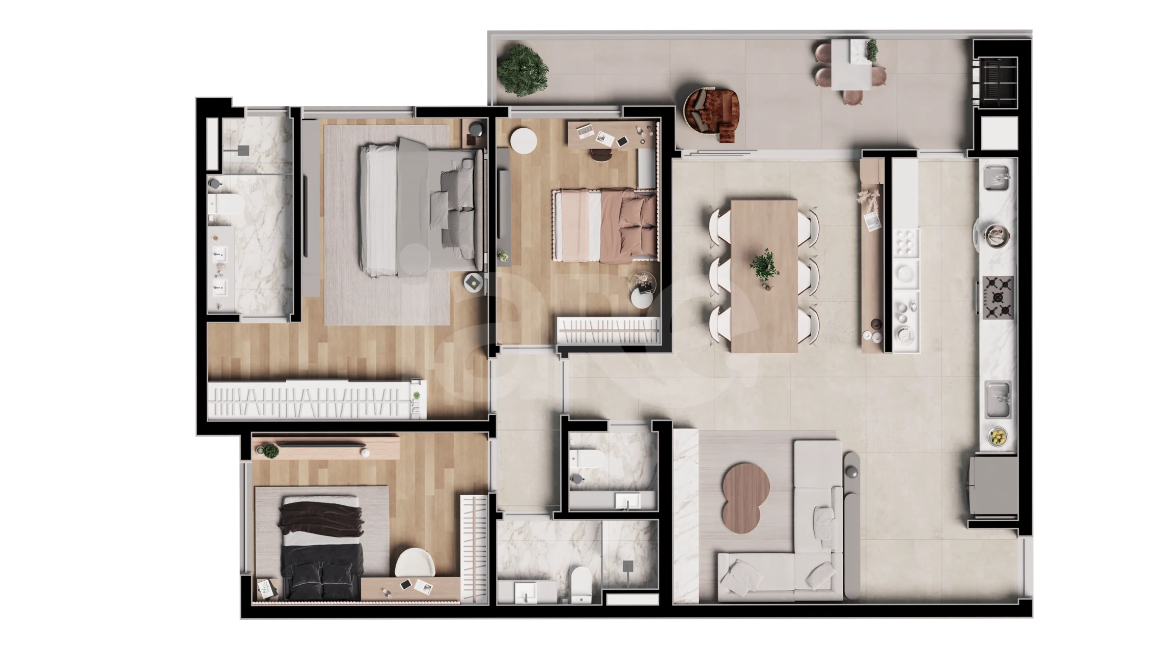 Planta — Apartamento 114,36 m²