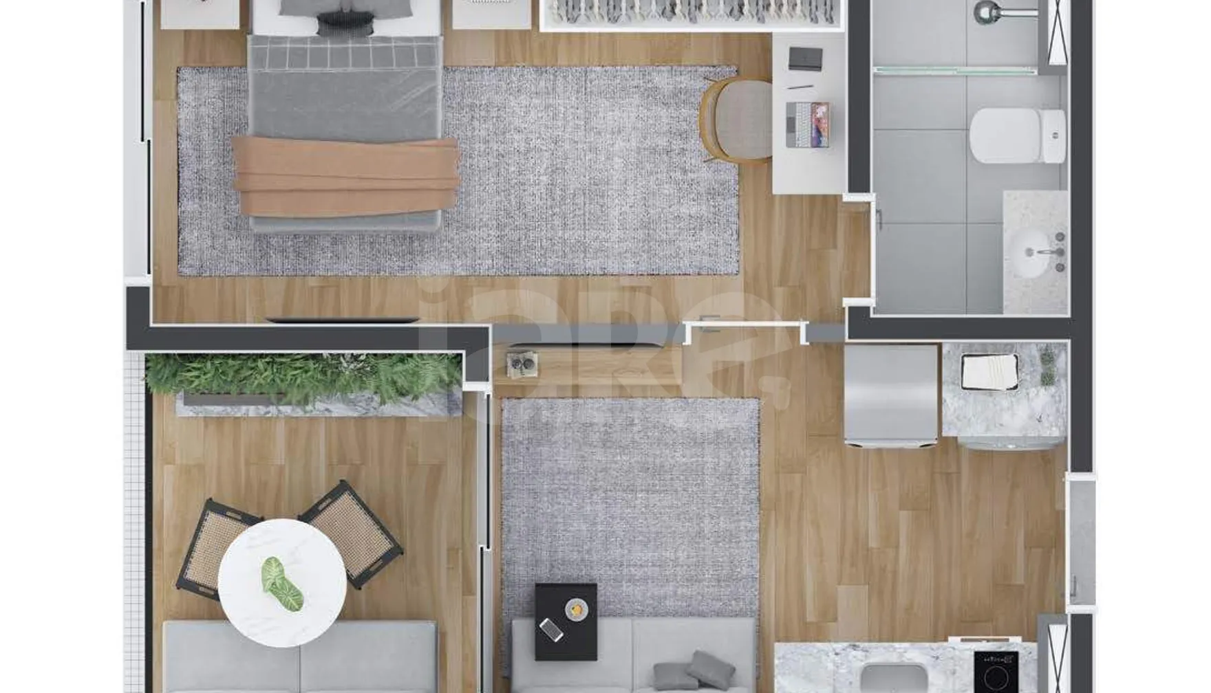 Planta — Studio 27,02 m²