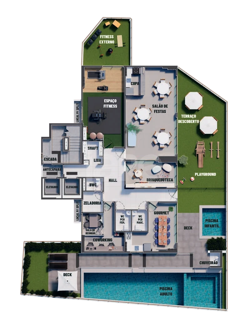 Planta — Pavimento lazer