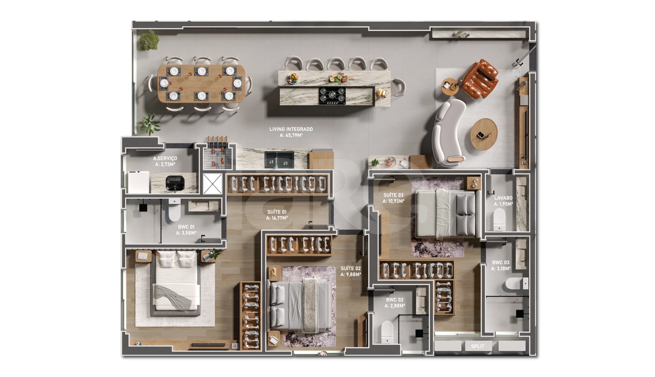 Planta — Apartamento 113,4 m²