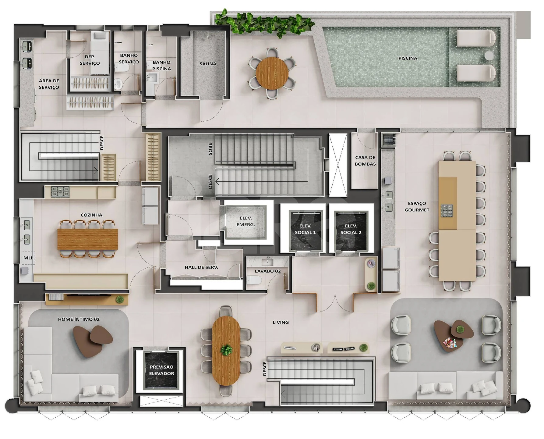 Planta — Apartamento 538,37 m²
