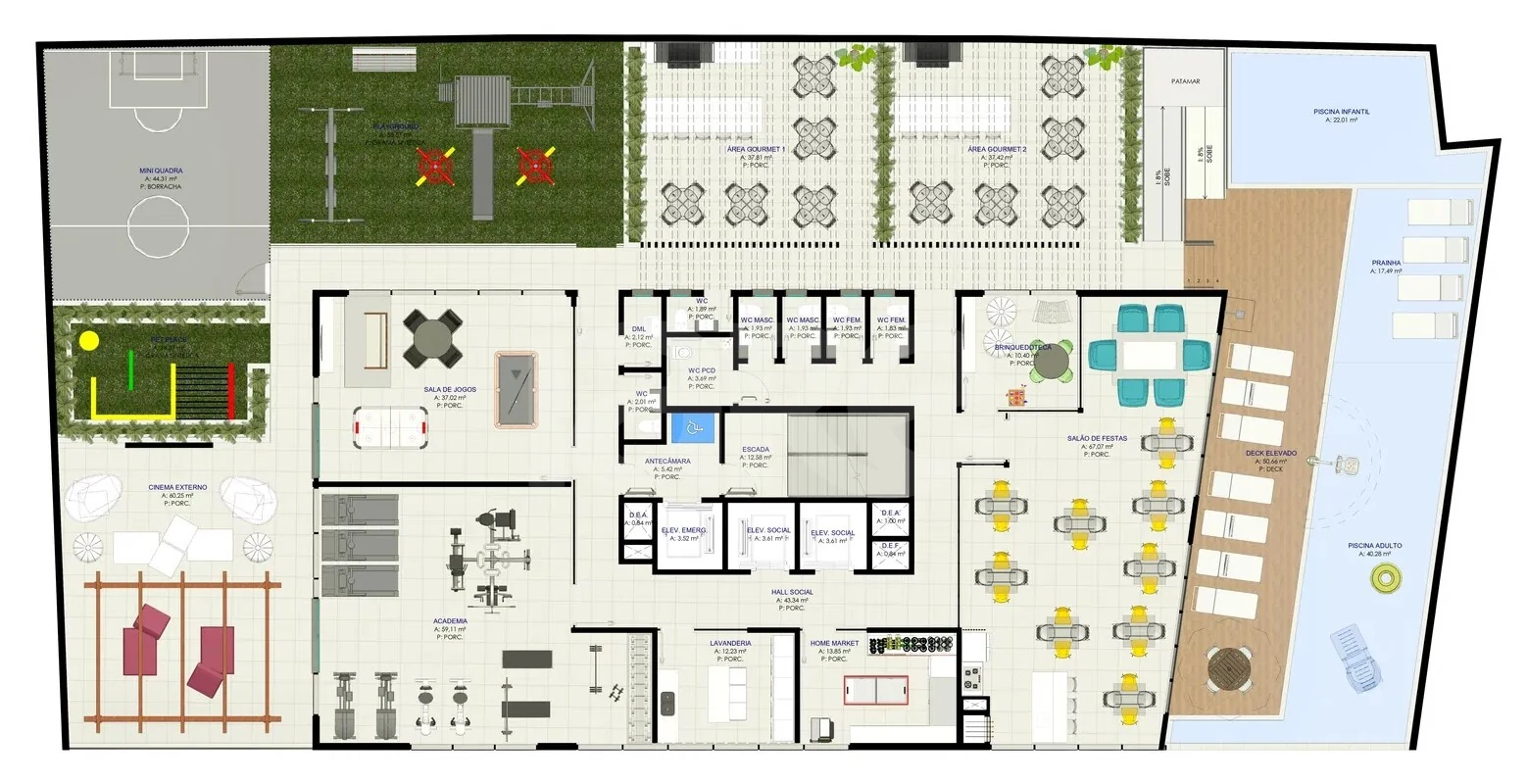Planta — Pavimento lazer