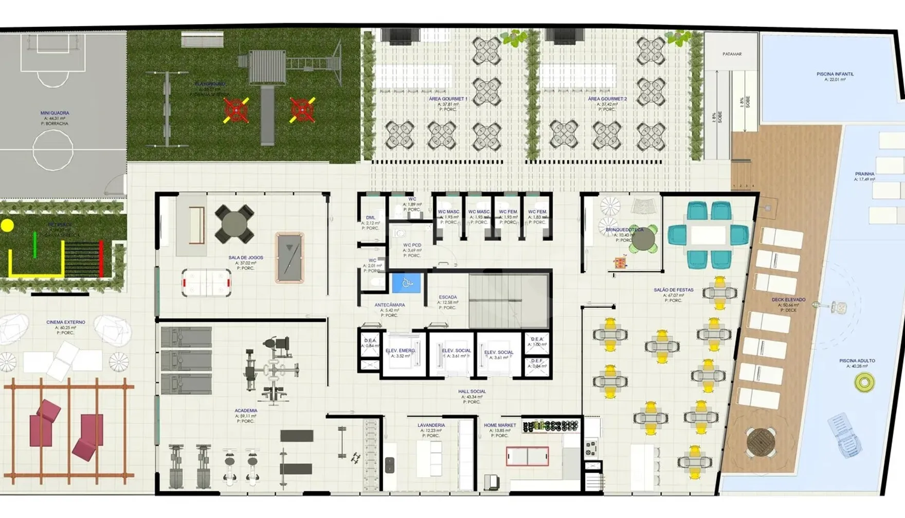 Planta — Pavimento lazer