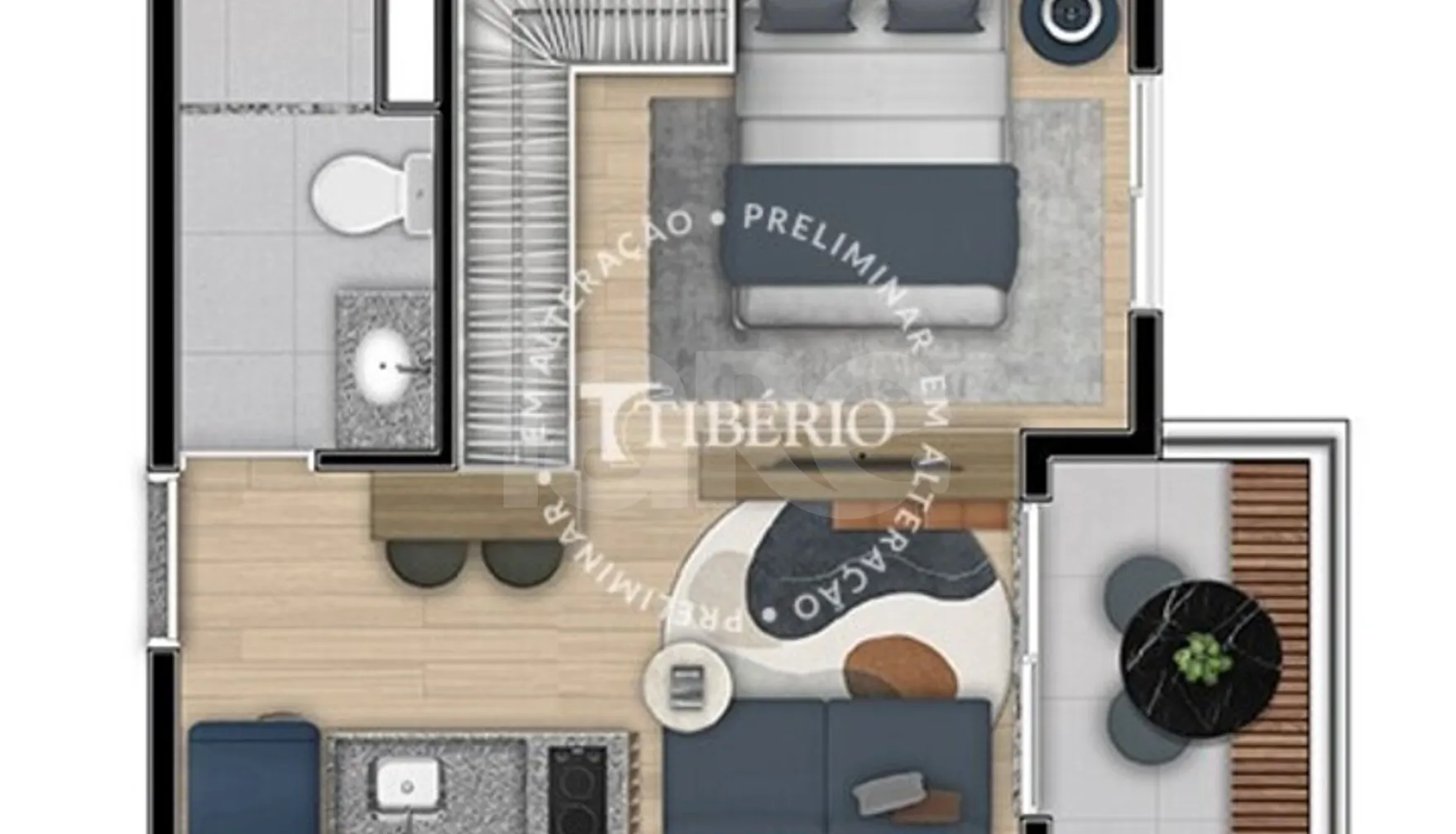 Planta — Studio 25,3 m²