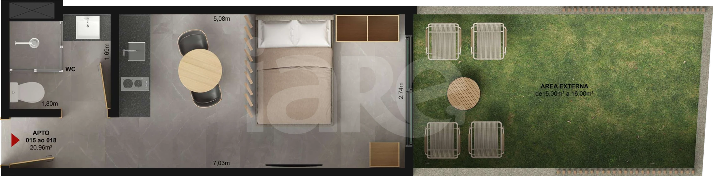 Planta — Garden 35,96 m²