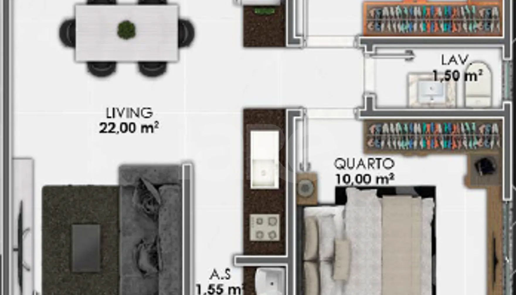 Planta — Apartamento 65 m²