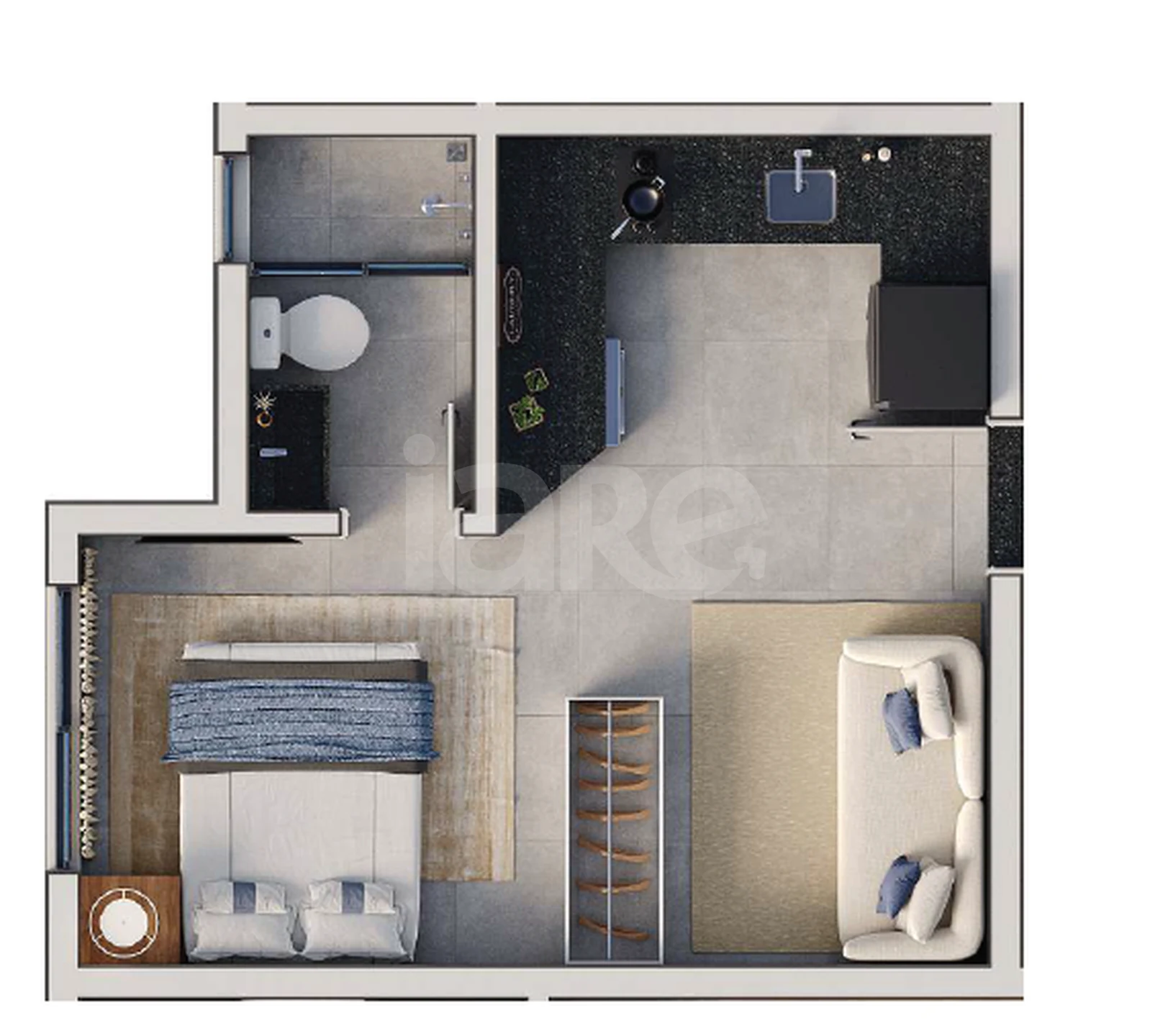 Planta — Studio 24,64 m²