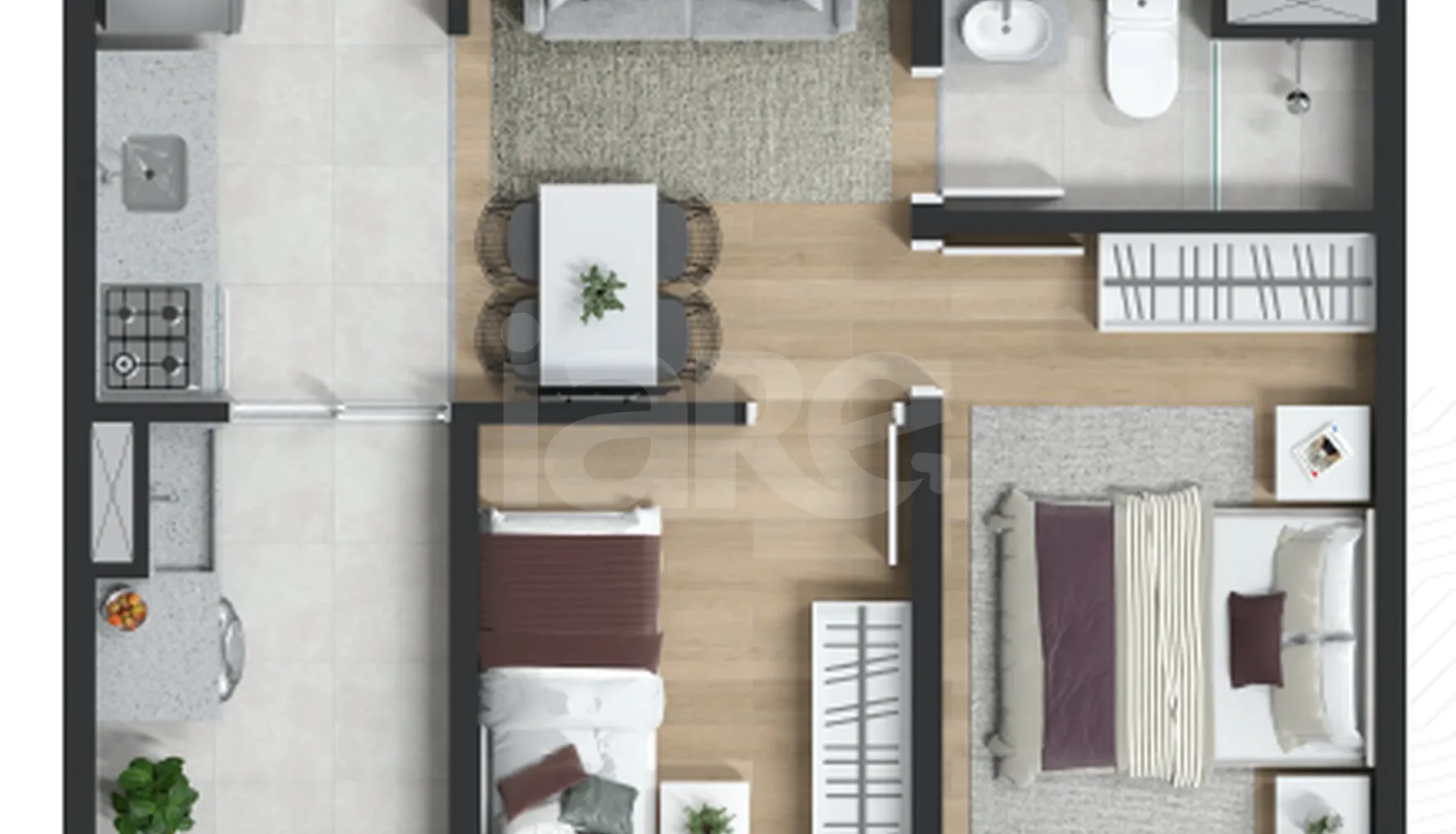 Planta — Apartamento 33,79 m²