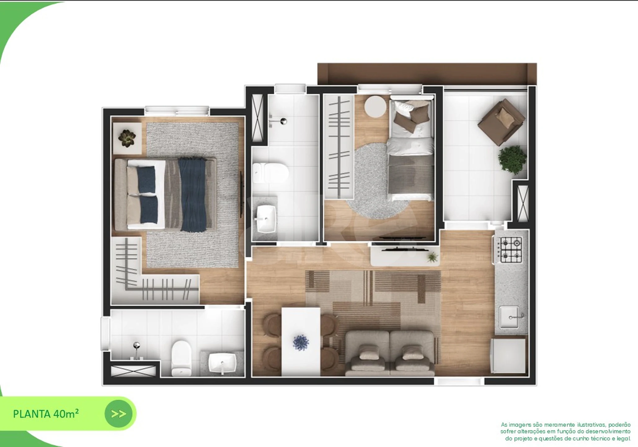 Planta — Apartamento 40 m²