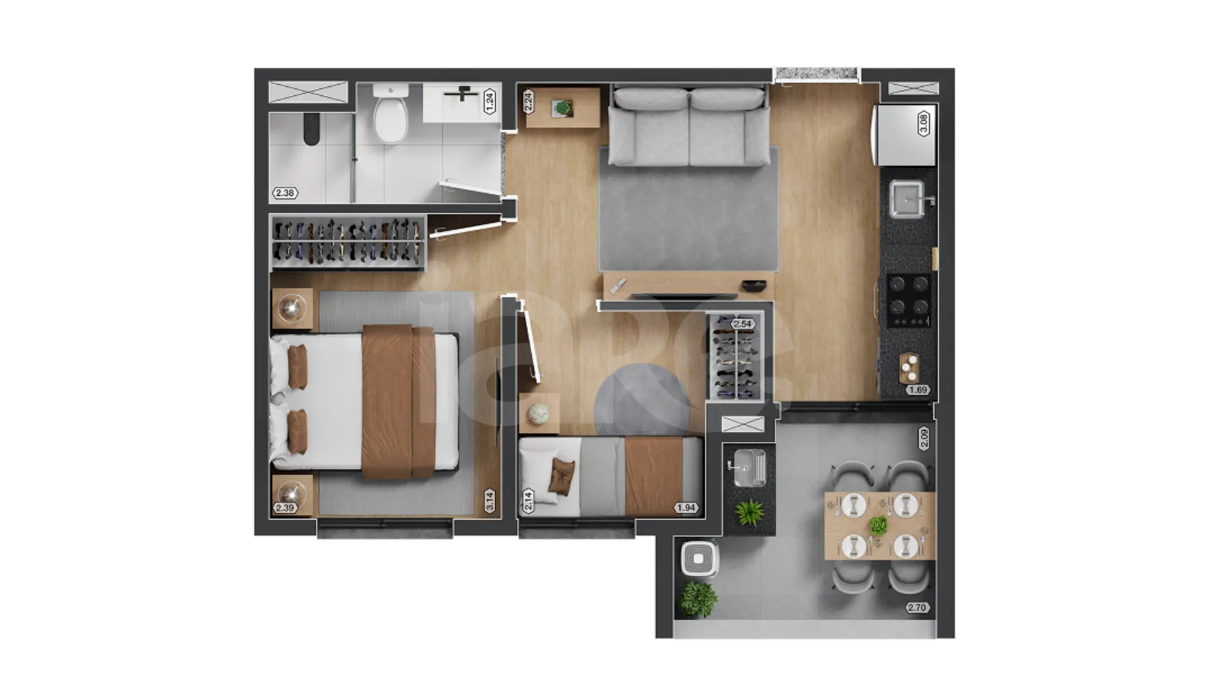 Planta — Garden 42,33 m²