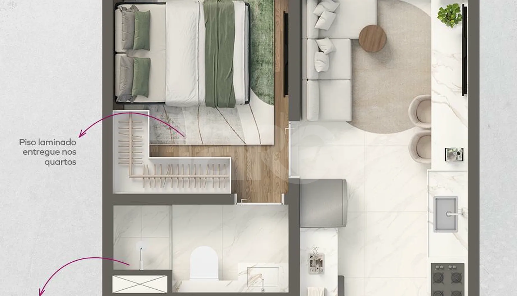 Planta — Apartamento 24,1 m²