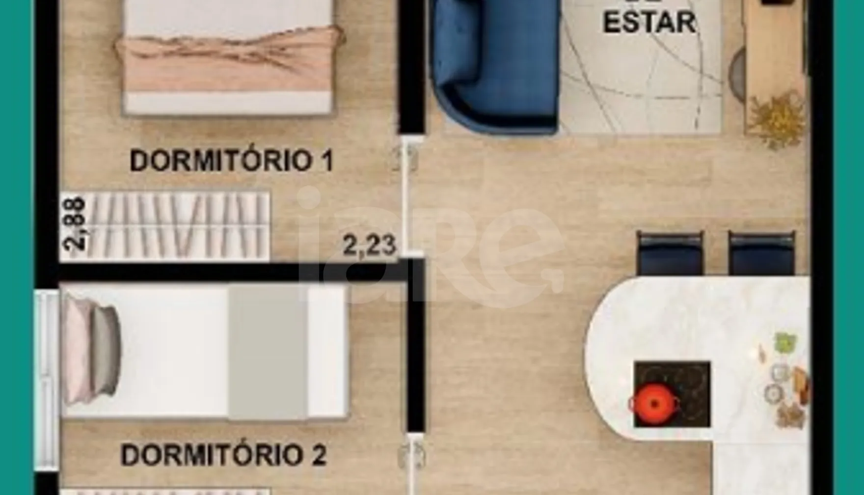 Planta — Apartamento 36,71 m²