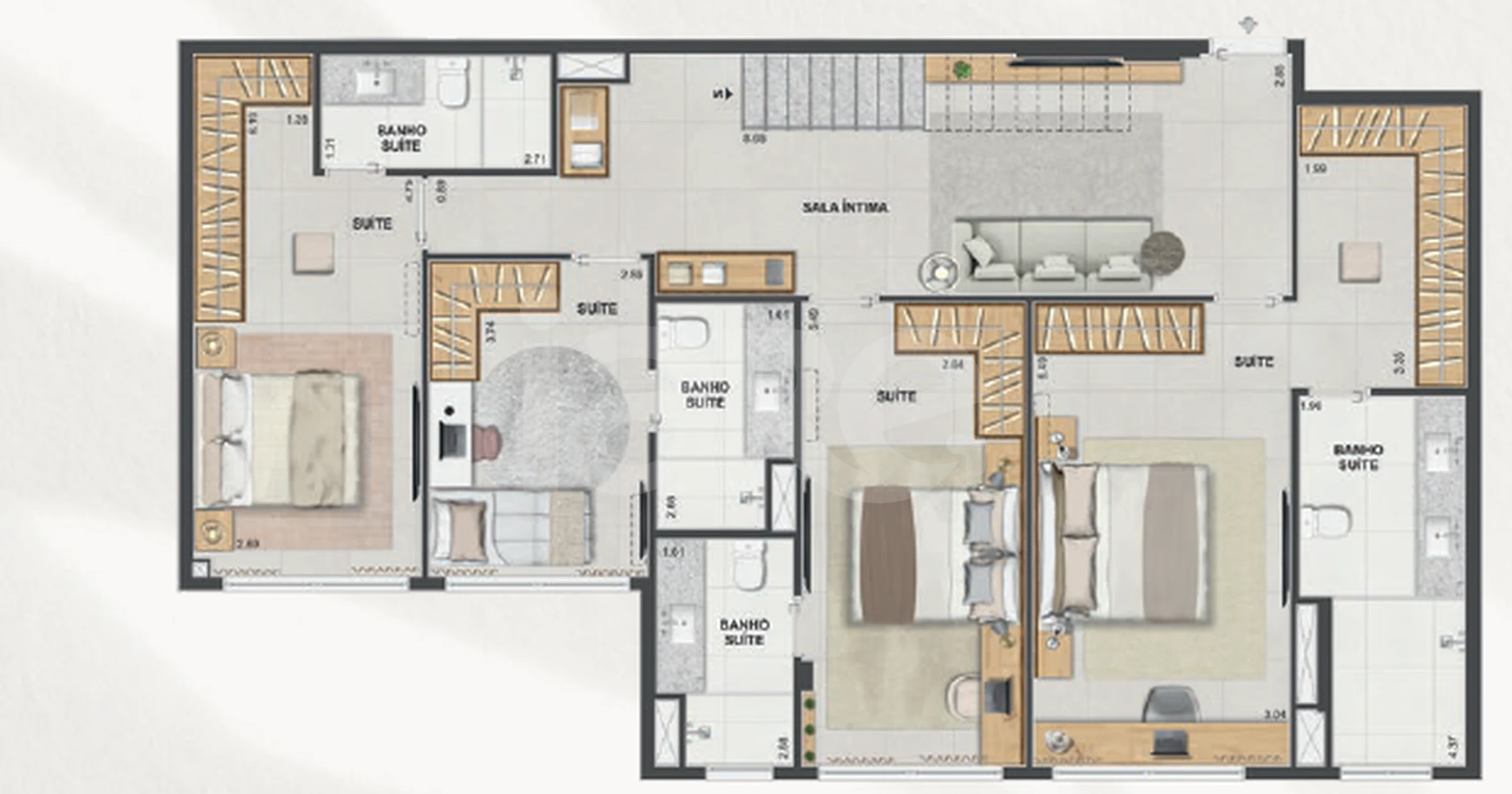 Planta — Cobertura Duplex 302,51 m²