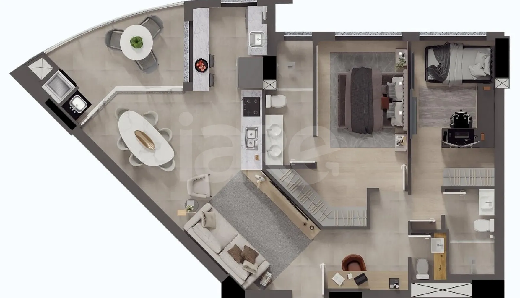 Planta — Apartamento 100,38 m²
