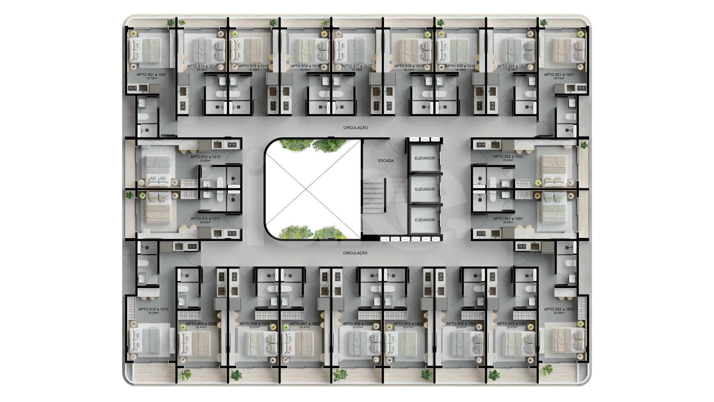 Planta — Pavimento 08 ao 10