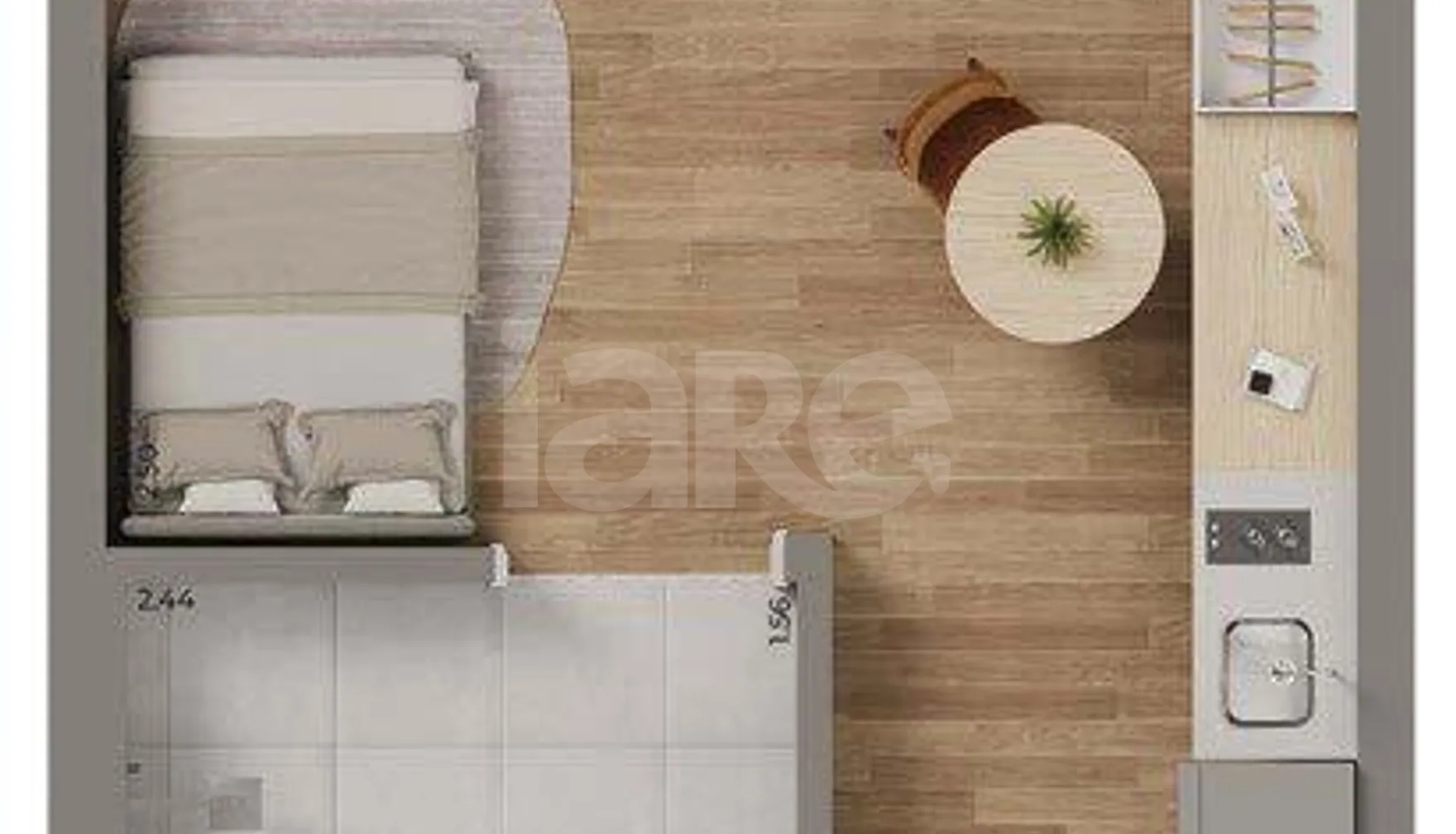 Planta — Studio 21,73 m²