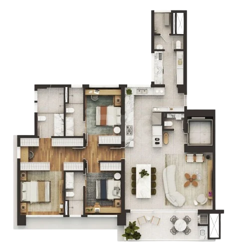 Planta — Apartamento 156,15 m²