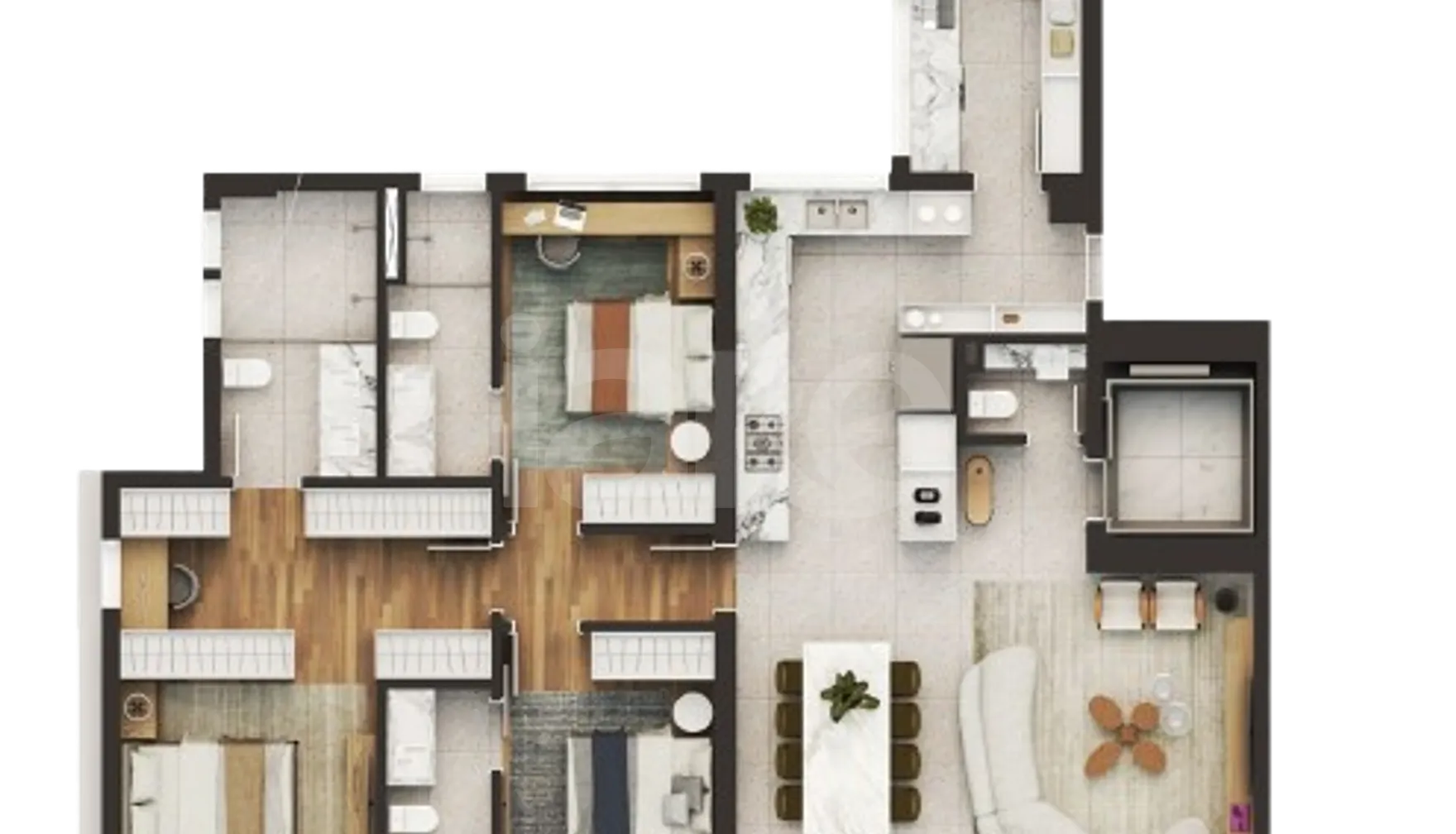 Planta — Apartamento 156,15 m²