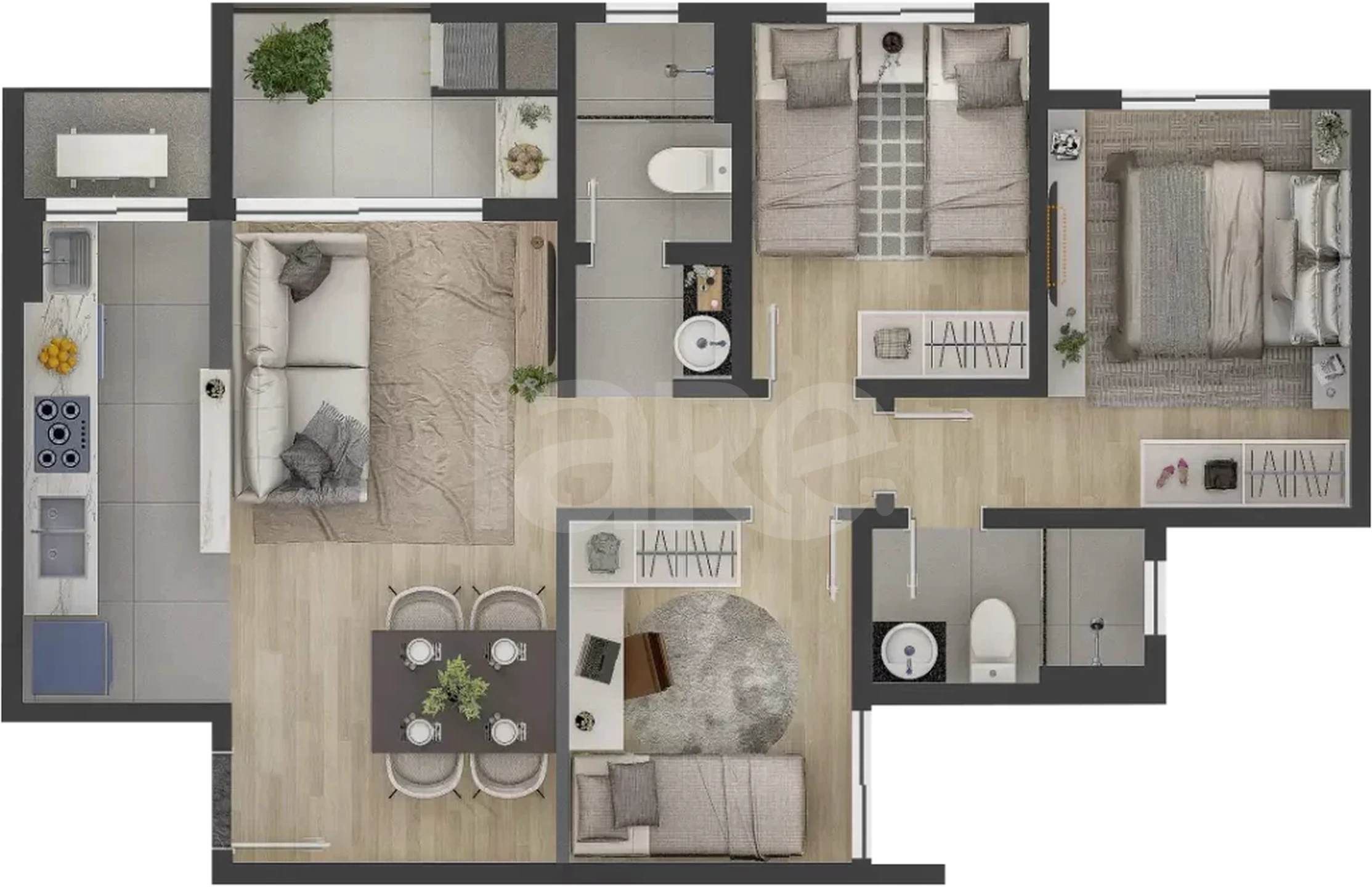 Planta — Garden 63,87 m²