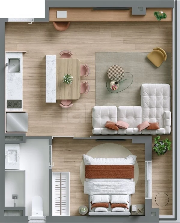 Planta — Garden 55,55 m²