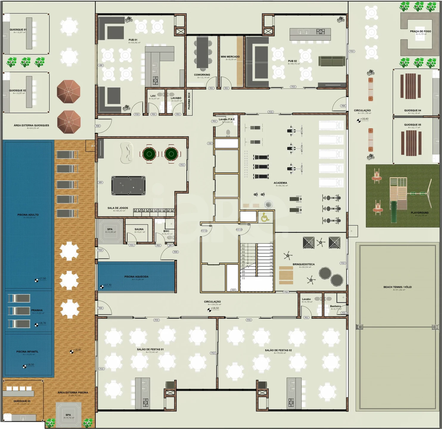 Planta — Pavimento lazer