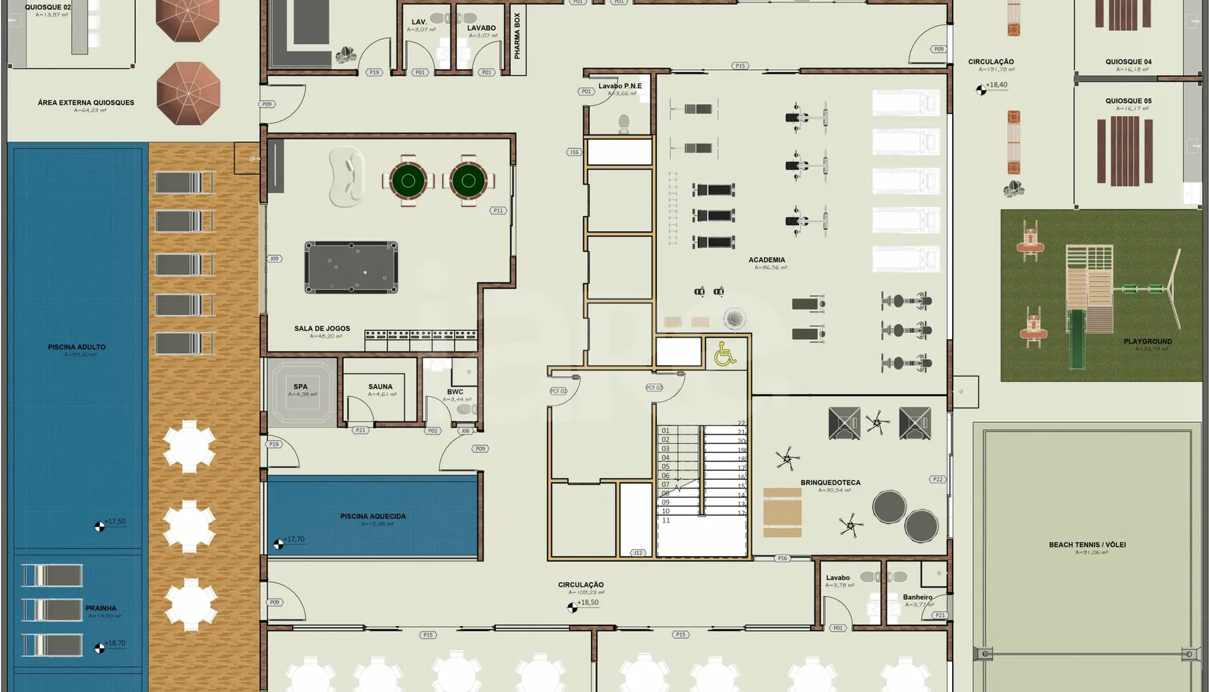 Planta — Pavimento lazer