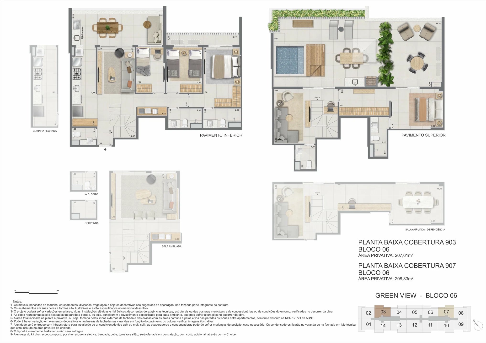 Planta — Cobertura Duplex 208,33 m²