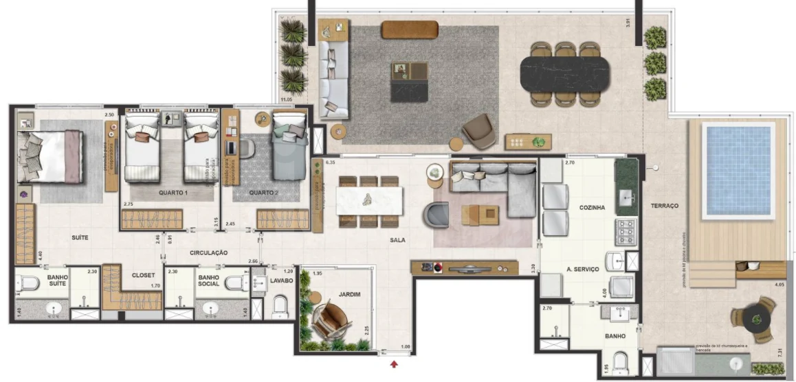 Planta — Cobertura Horizontal 177,44 m²