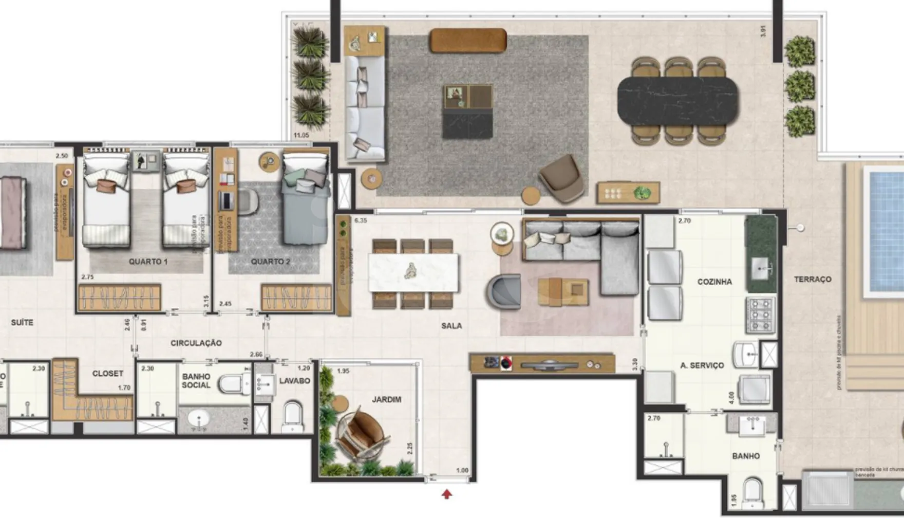 Planta — Cobertura Horizontal 177,44 m²
