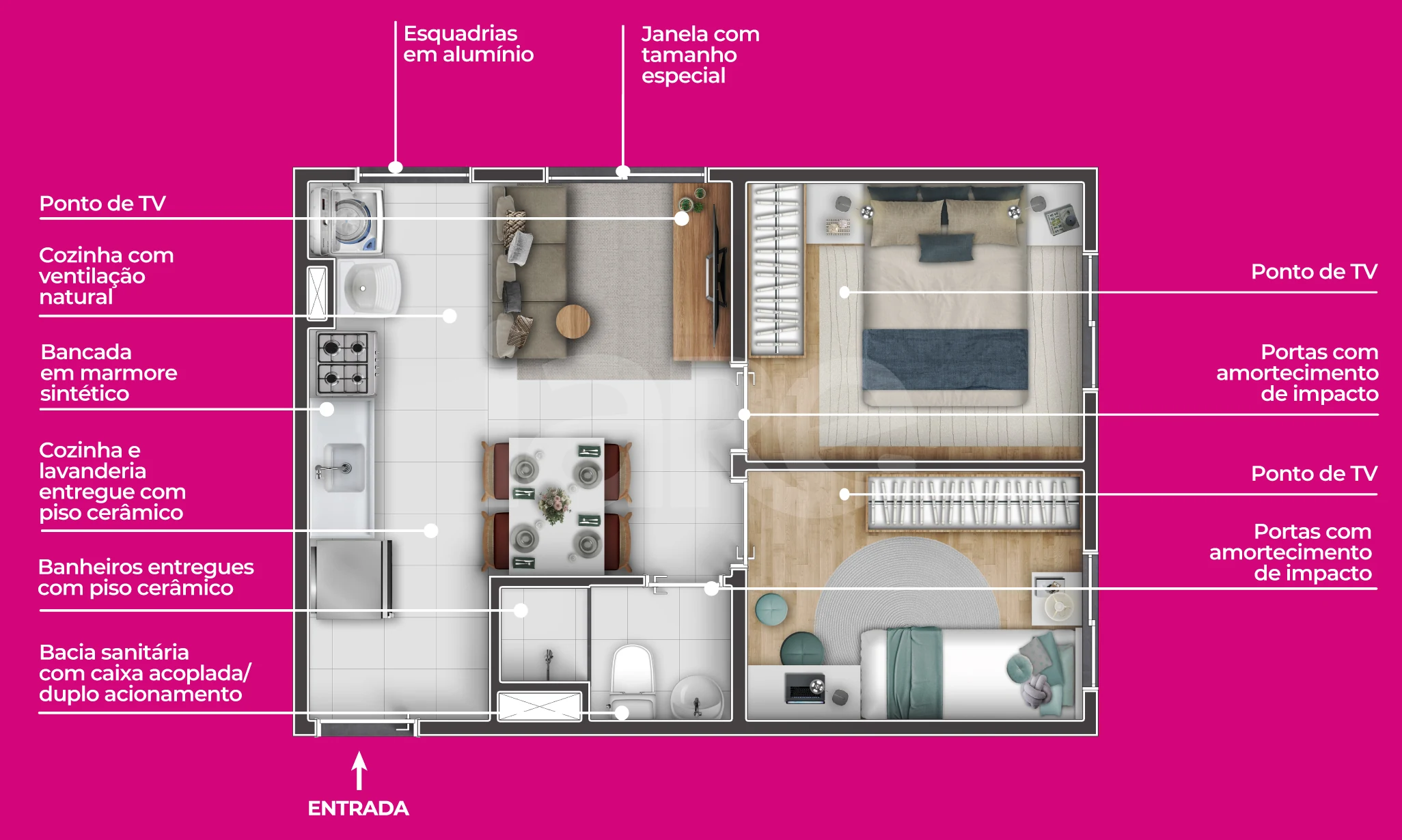 Planta — Apartamento 32,62 m²
