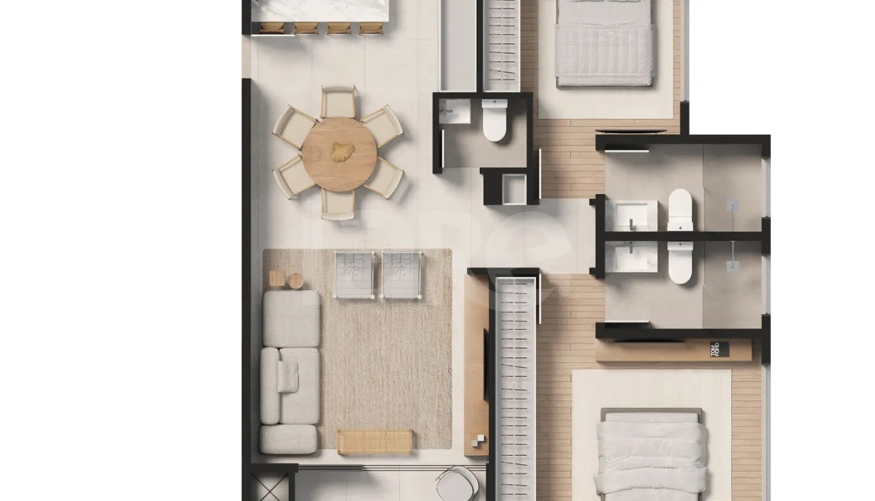 Planta — Apartamento 91,33 m²