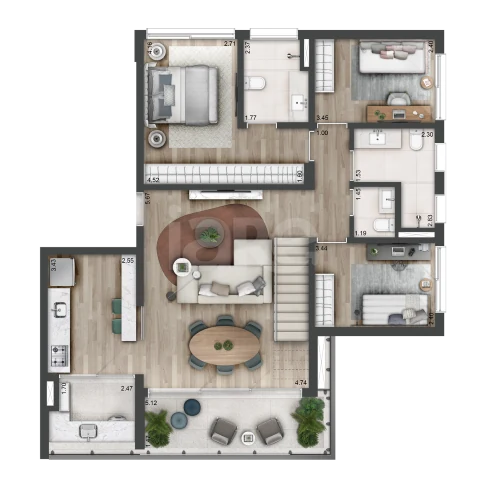 Planta — Cobertura Duplex 221,47 m²