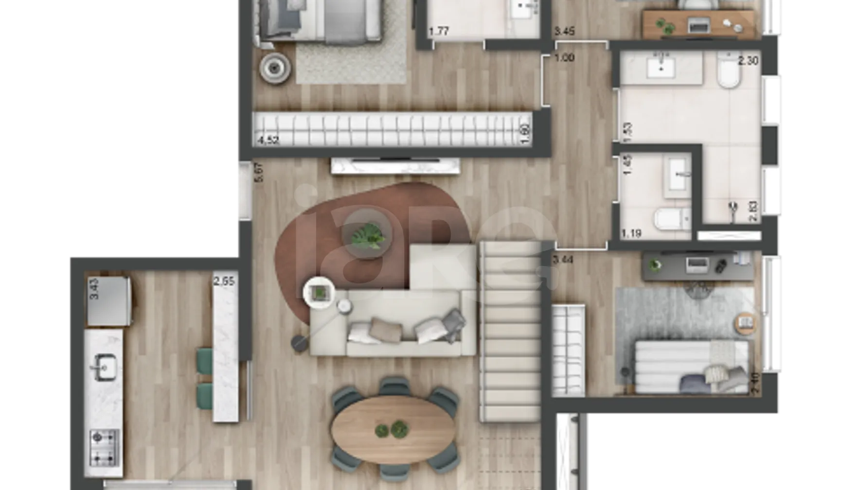 Planta — Cobertura Duplex 221,47 m²