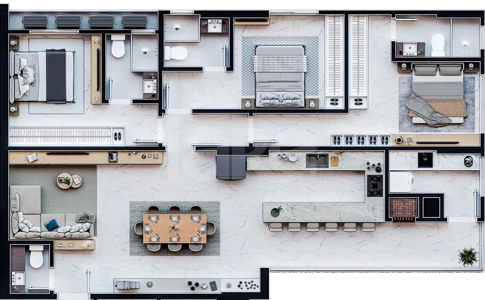 Planta — Apartamento 125,37 m²