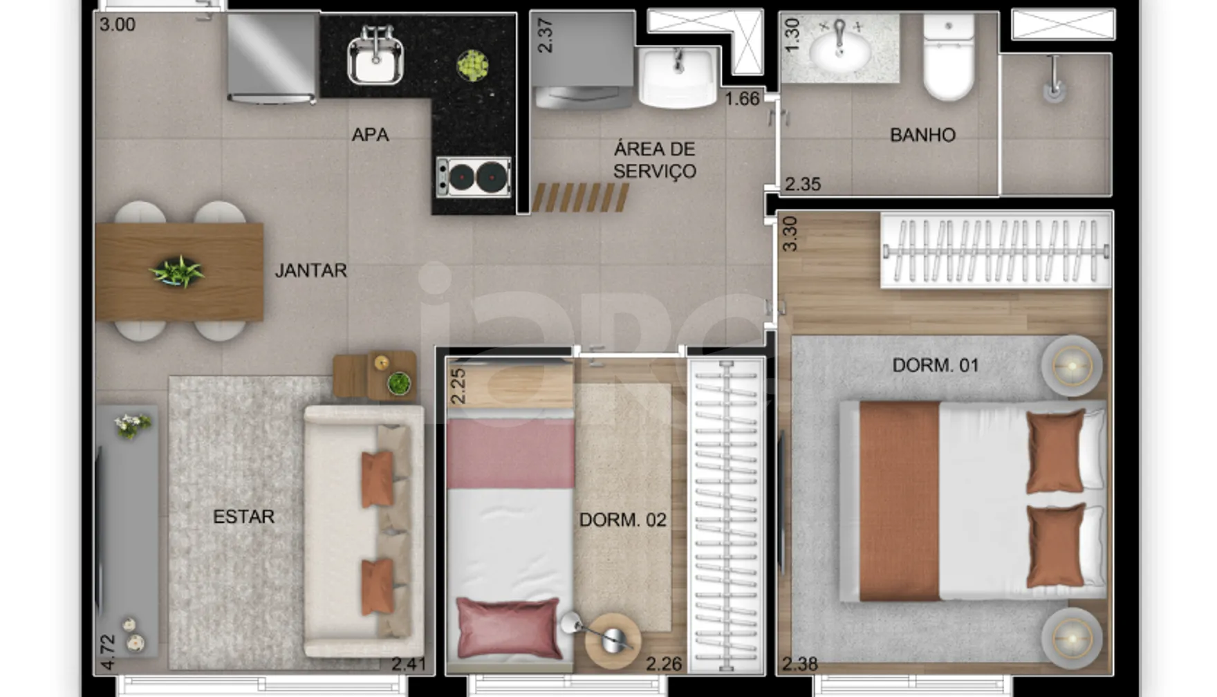 Planta — Apartamento 38 m²