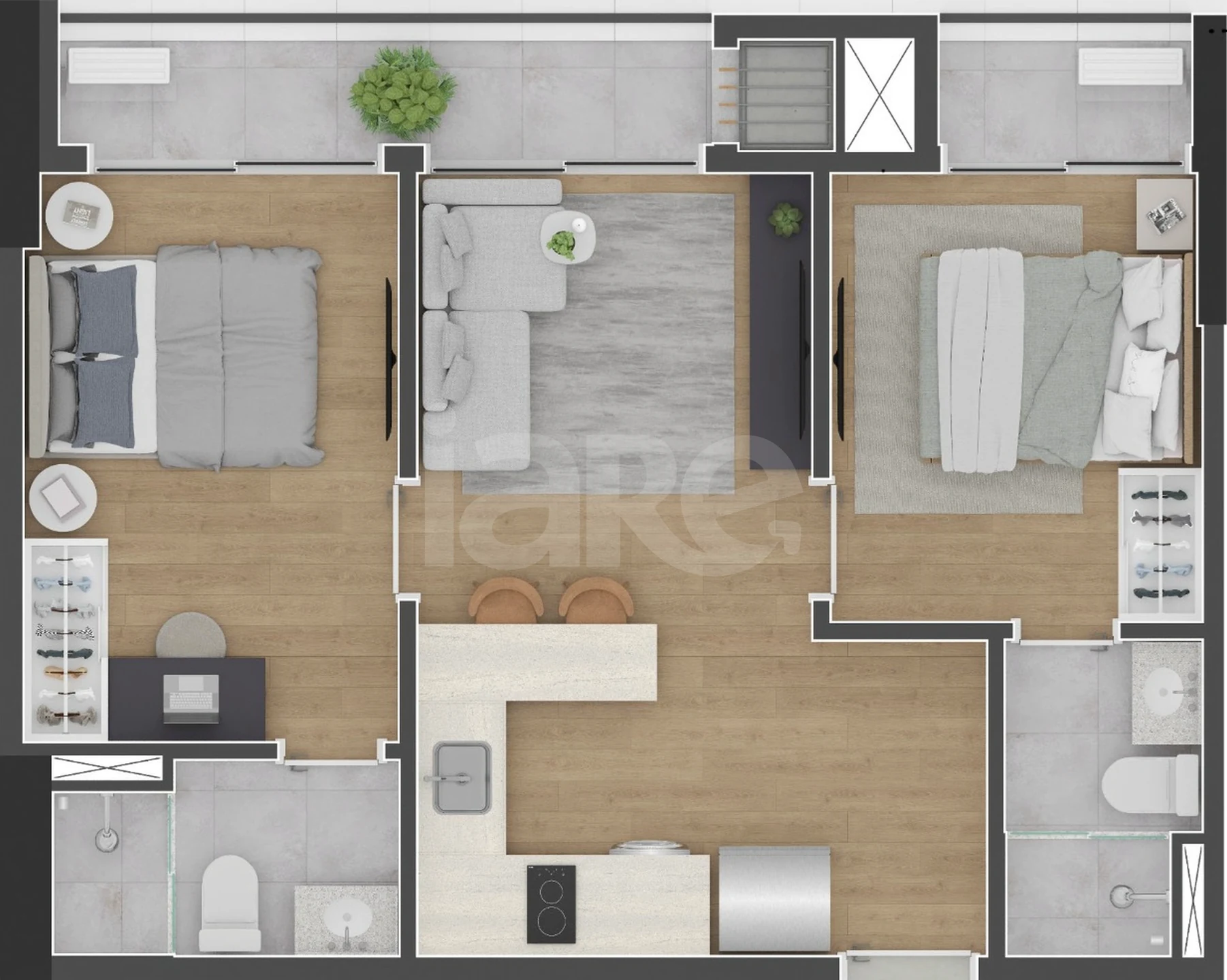 Planta — Apartamento 50,52 m²