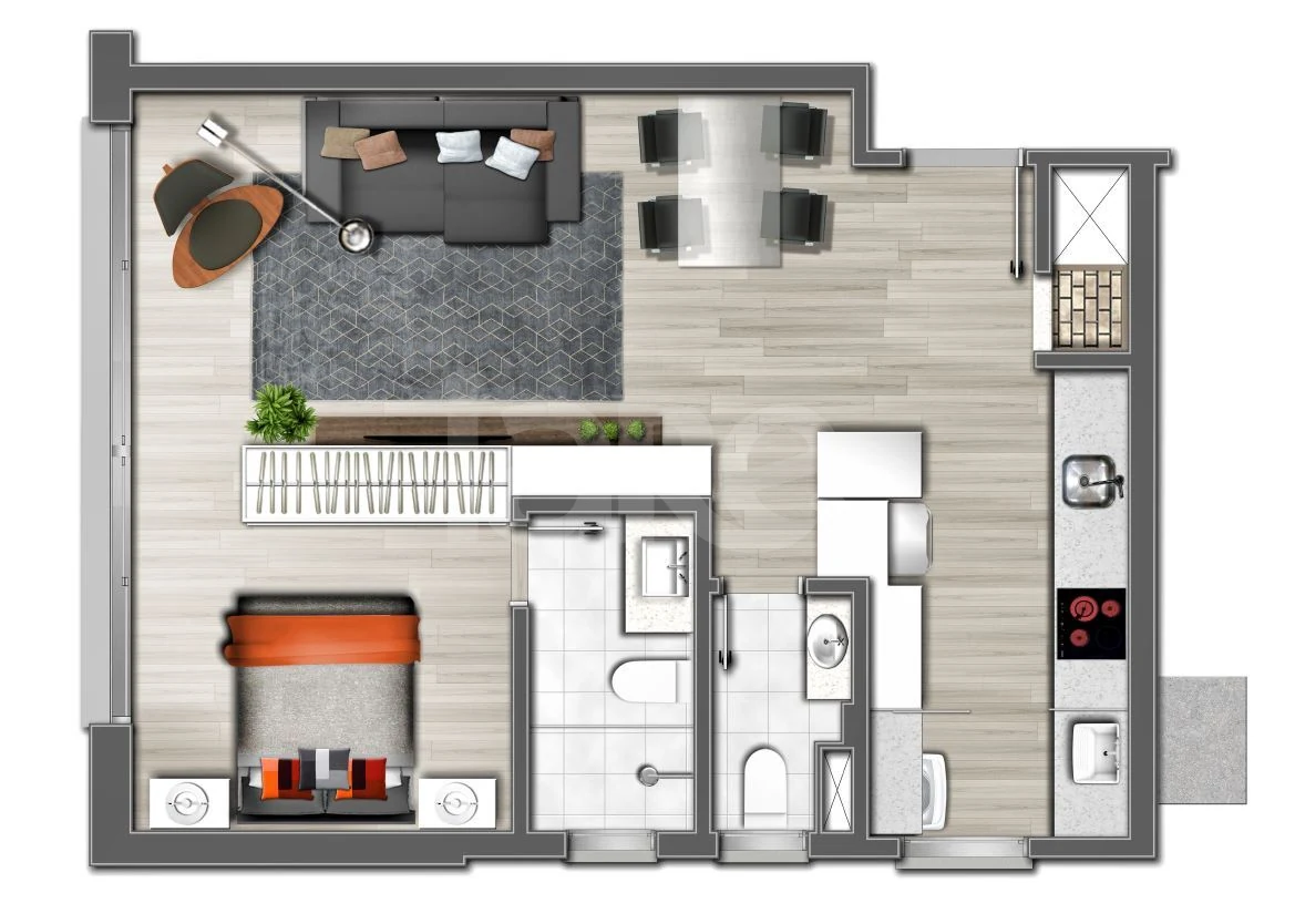 Planta — Apartamento 53,37 m²