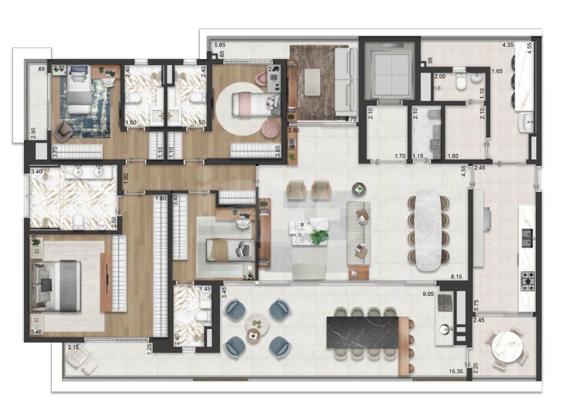Planta — Apartamento 254 m²