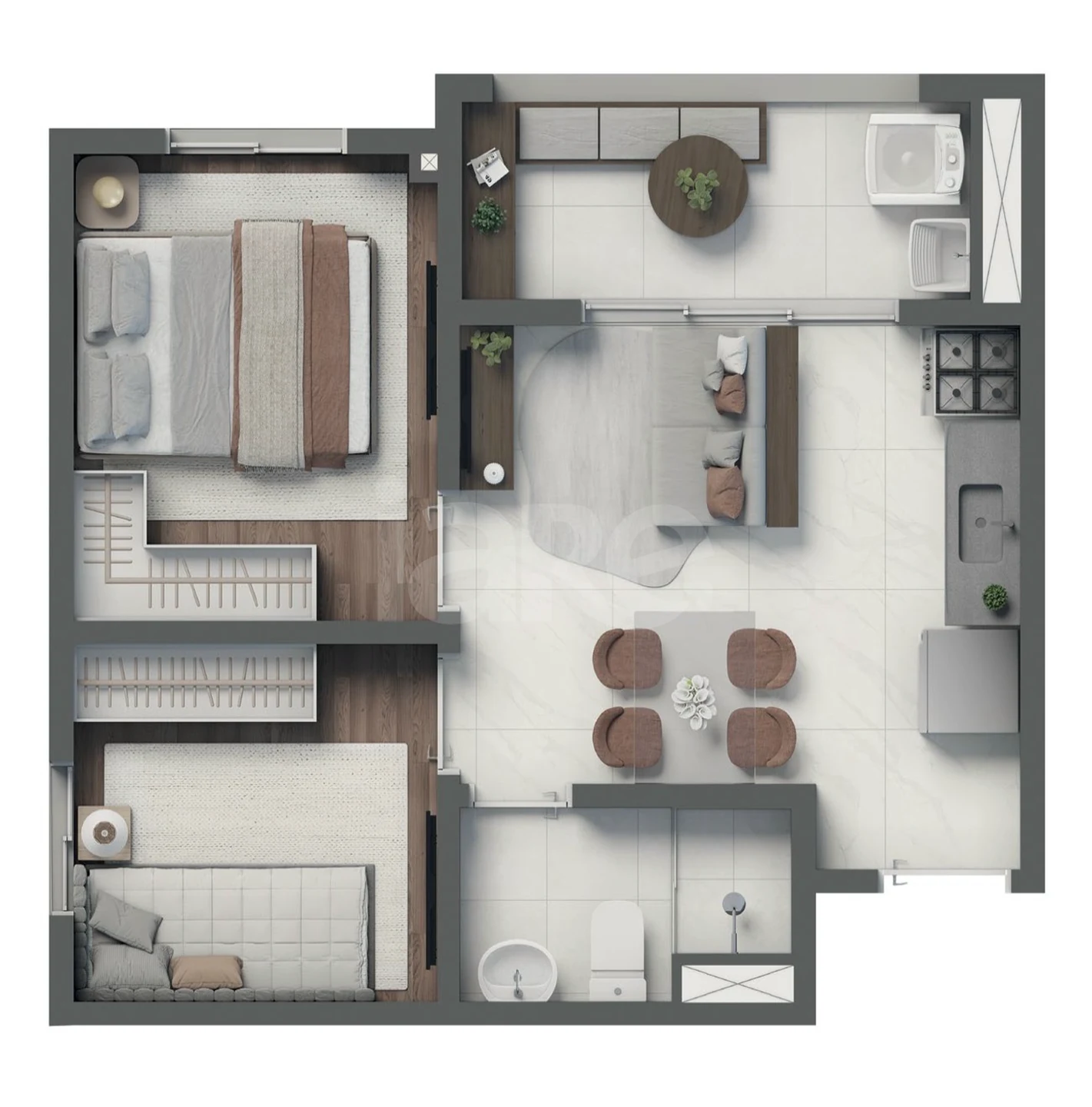 Planta — Apartamento 36,66 m²