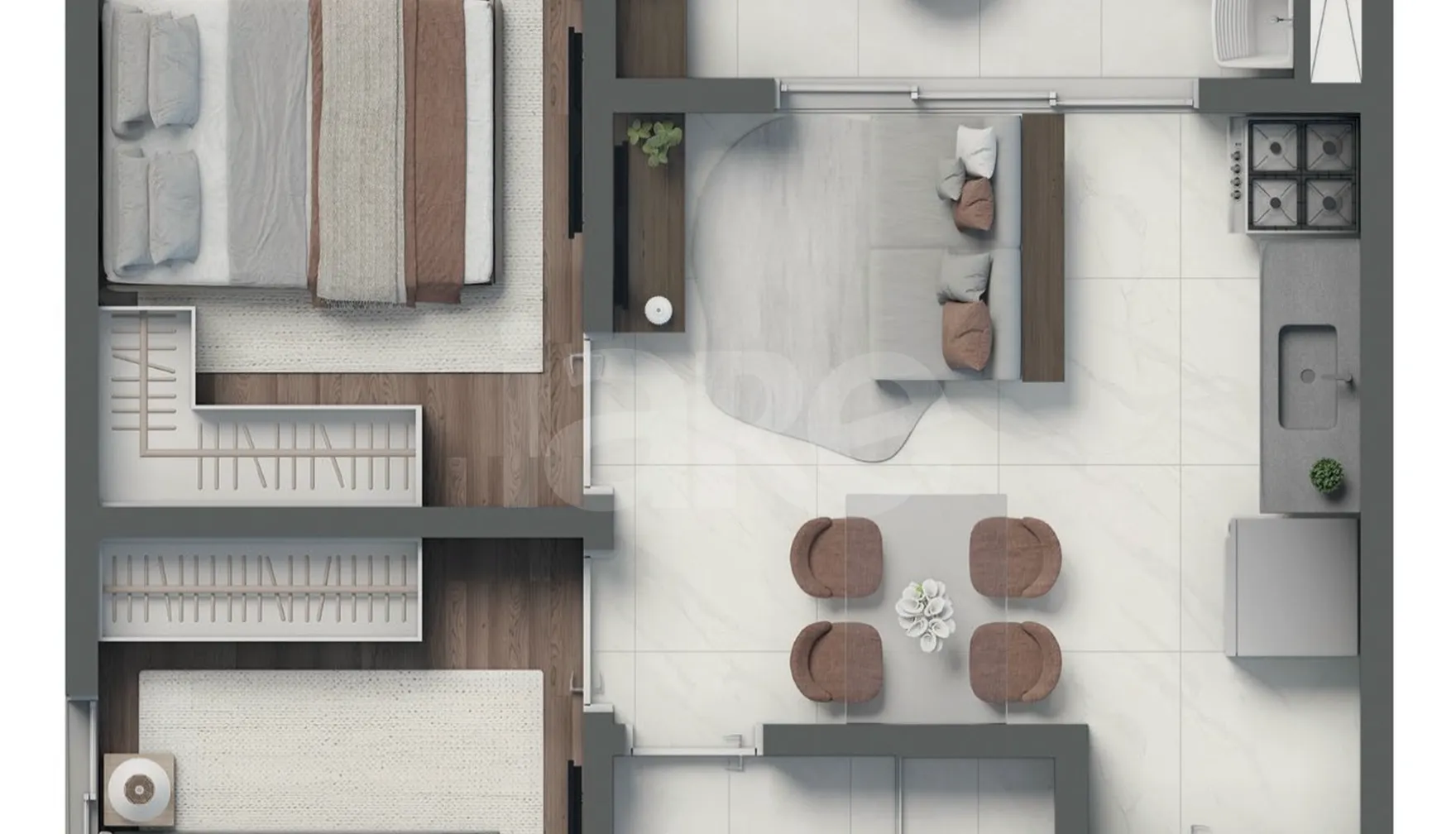 Planta — Apartamento 36,66 m²