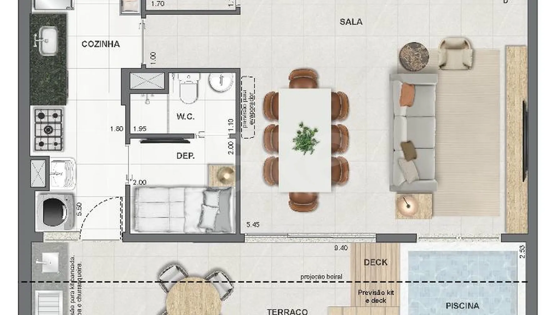 Planta — Apartamento 124,42 m²