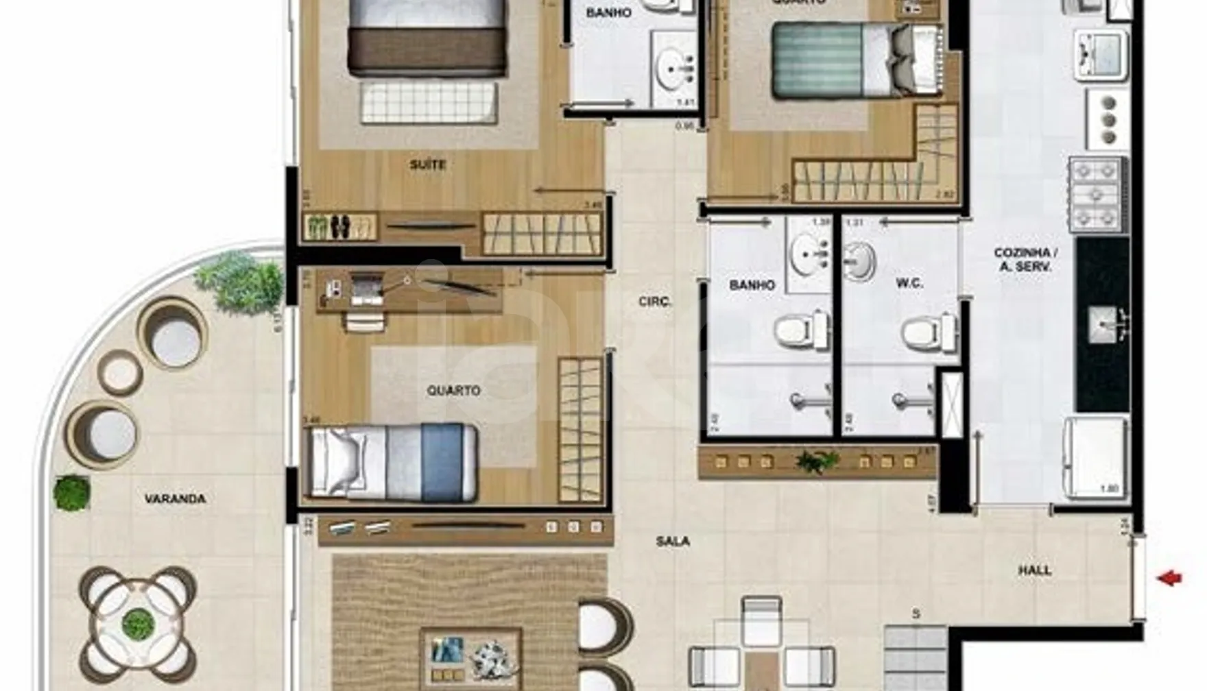 Planta — Cobertura Duplex 252,21 m²