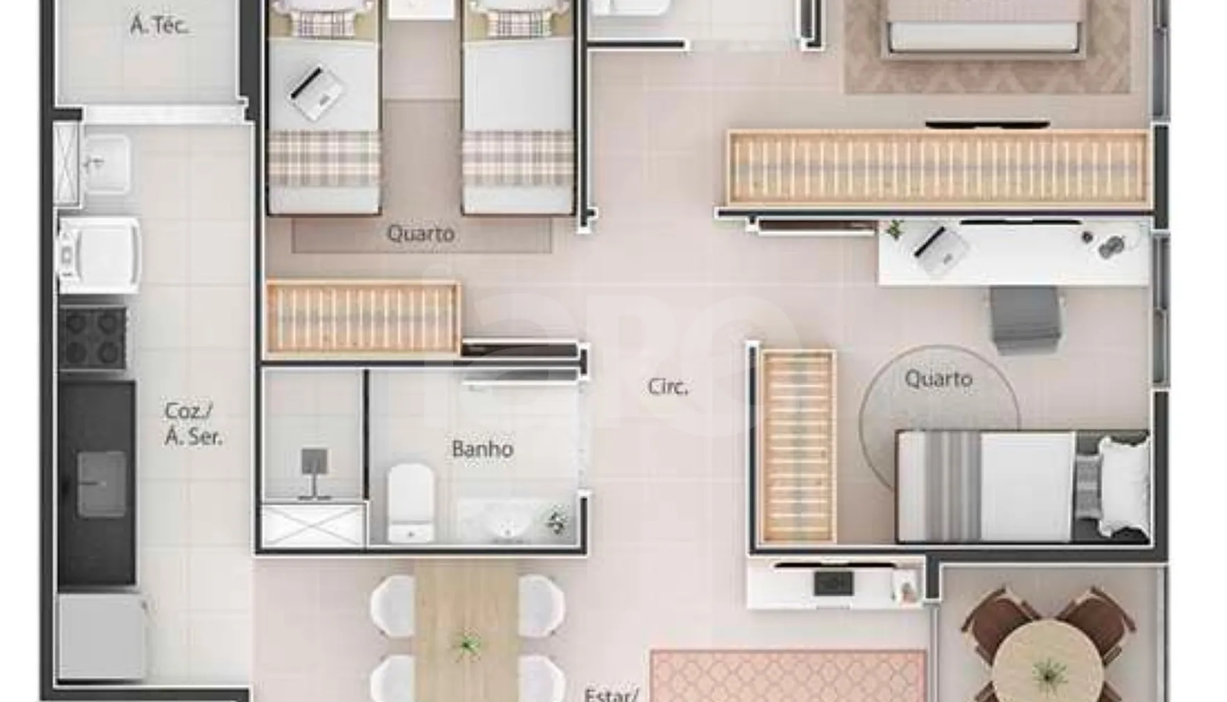 Planta — Apartamento 66,82 m²
