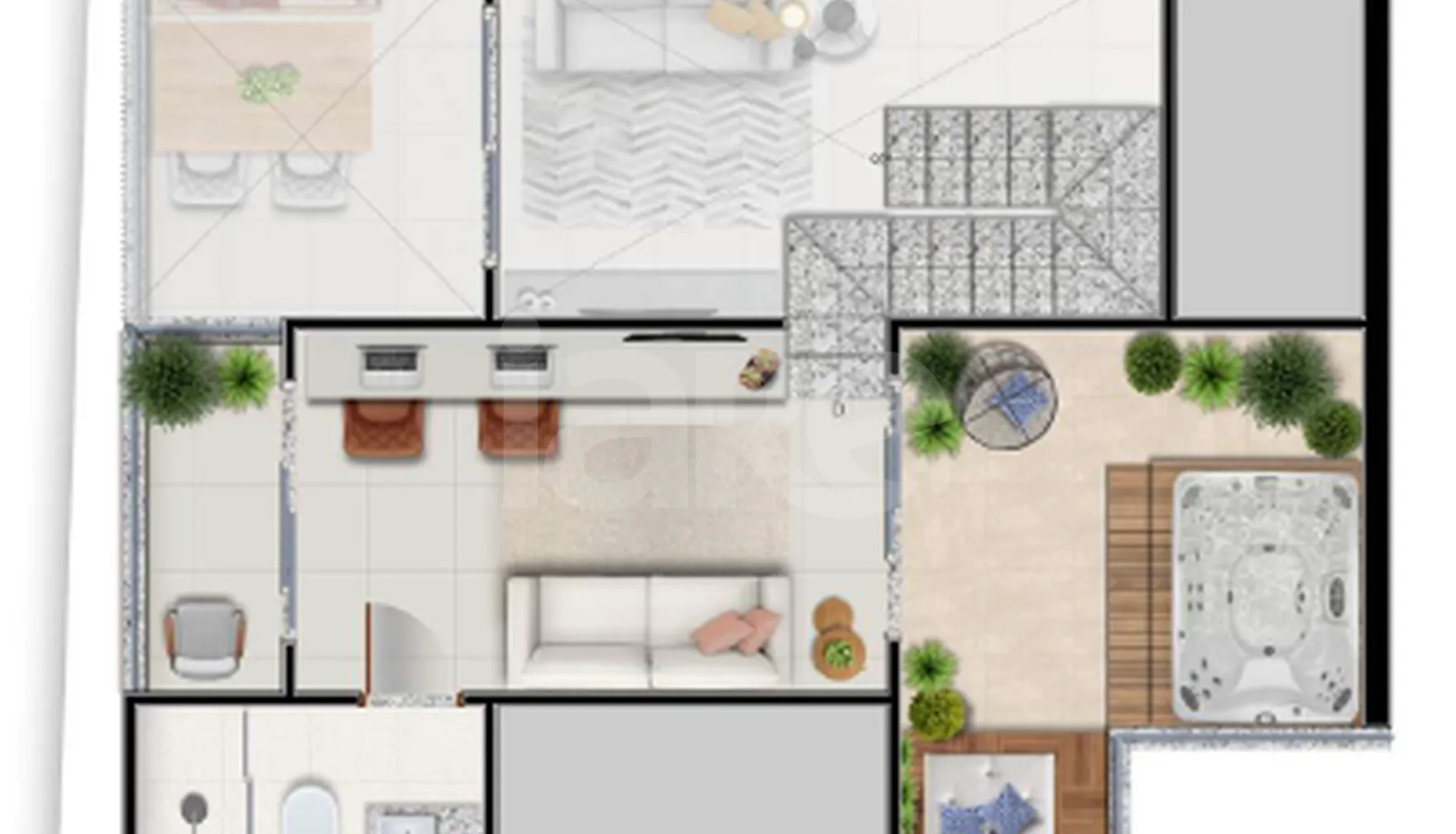 Planta — Cobertura Duplex 104,17 m²