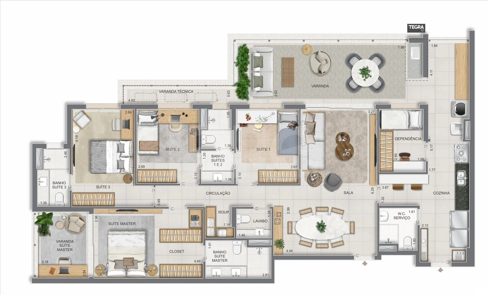 Planta — Apartamento 170,53 m²