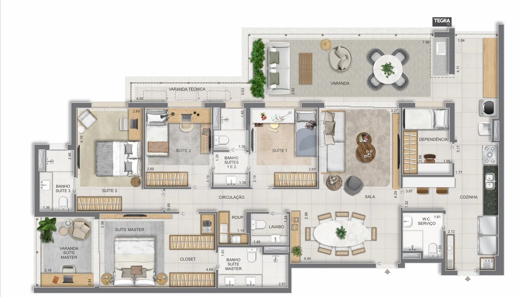 Planta — Apartamento 170,53 m²