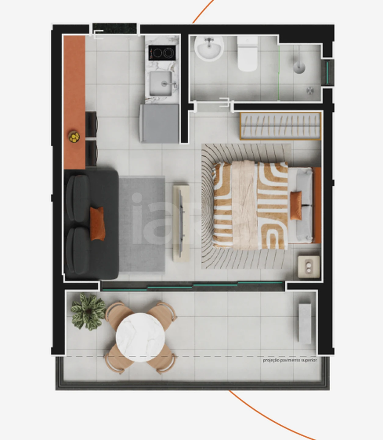 Planta — Garden 31,33 m²