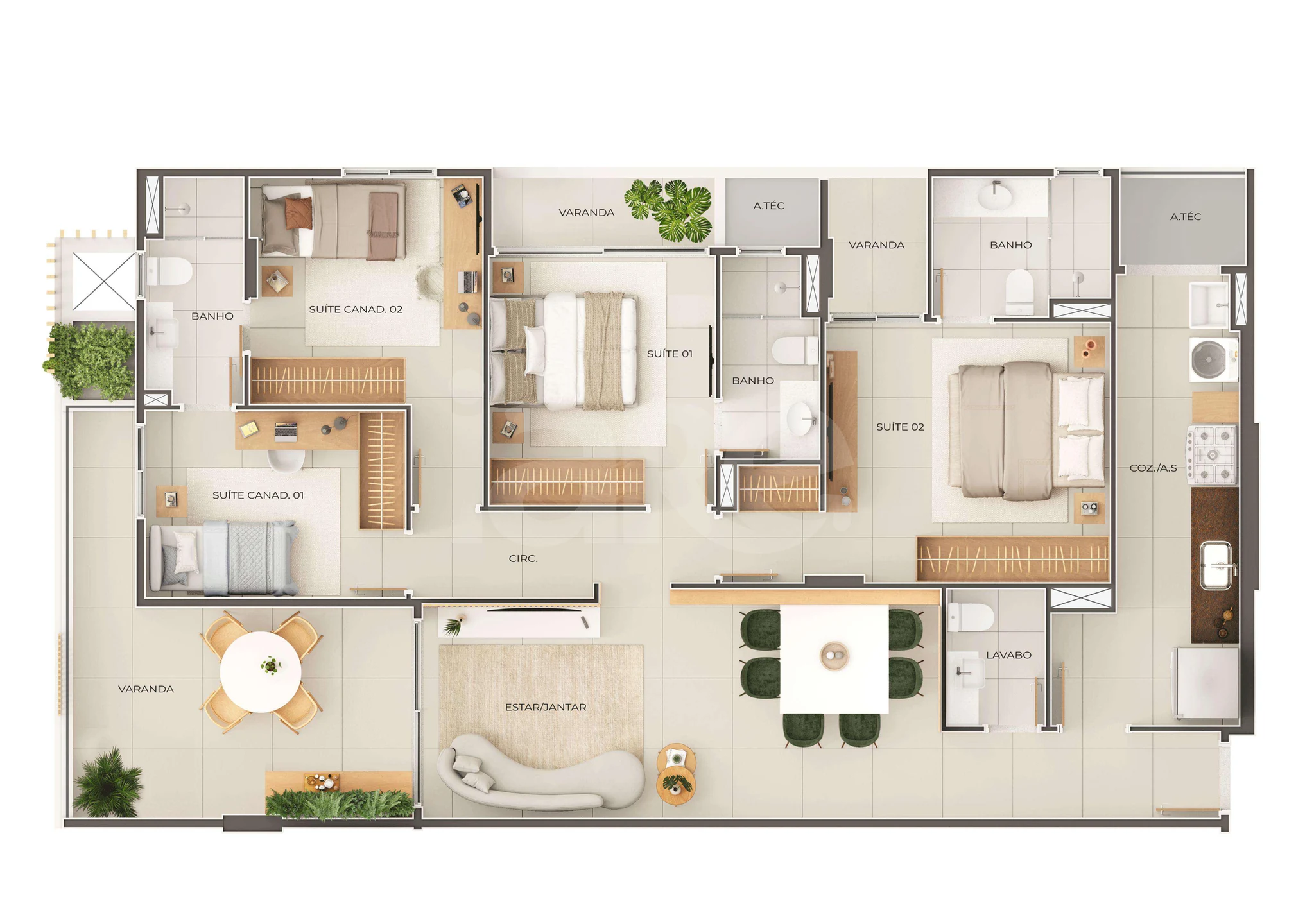 Planta — Apartamento 126,01 m²