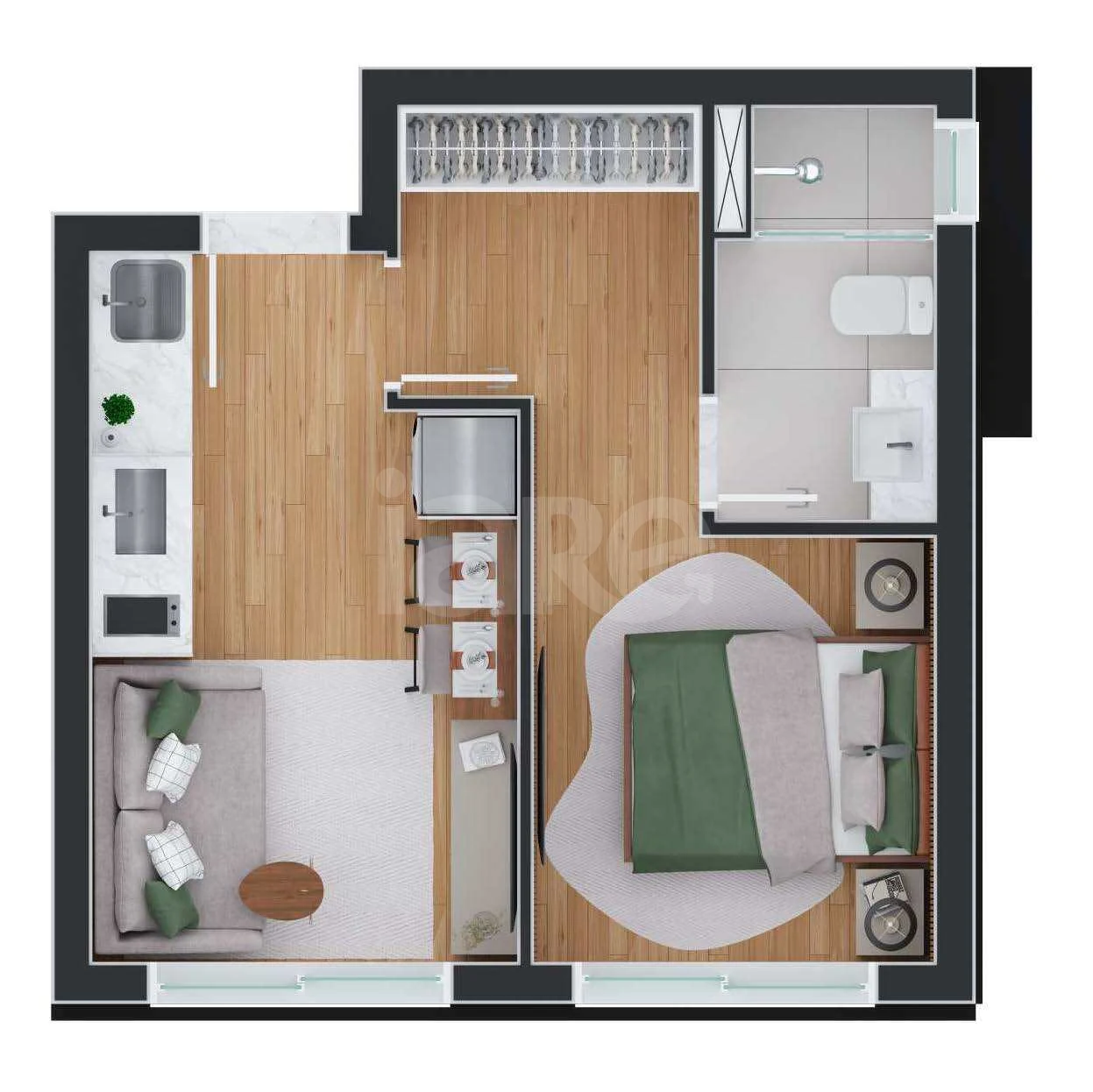 Planta — Apartamento 36,57 m²